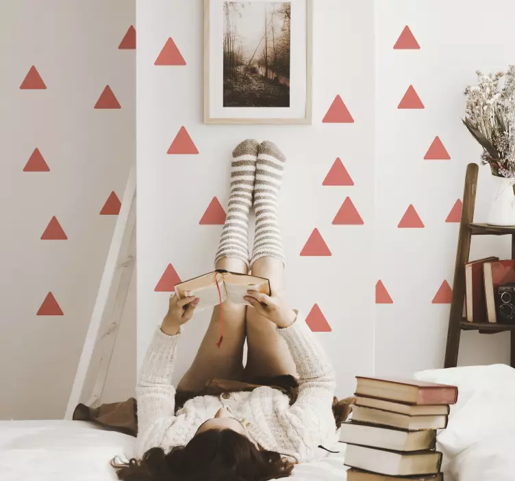 Autocolant de perete de triunghi coral viu - TenStickers