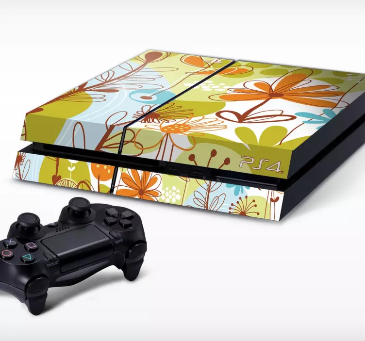Verde floral playstation 4 piele - TenStickers