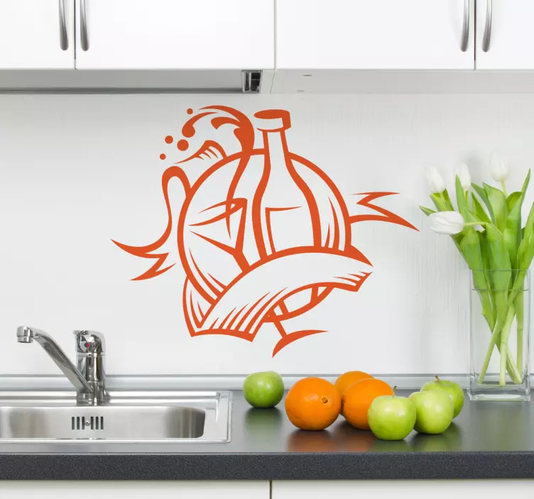 Vin cartea cocteil autocolant - TenStickers