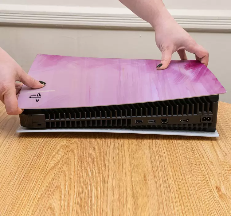 Autocolant ps5 vopsea în ulei roz periat - TenStickers