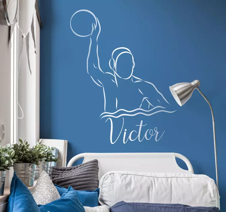 Waterpolo cu decor de perete cu nume - TenStickers