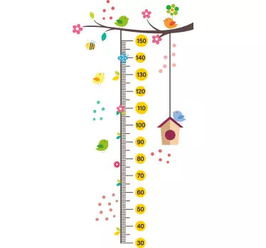 Dimensiune plăci perete păsări florale - TenStickers