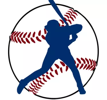 Autocolant de sport jucător de baseball swinging - TenStickers