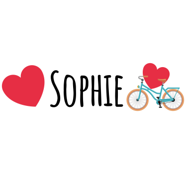 Autocolante biciclete bicicletă cu două inimi - TenStickers