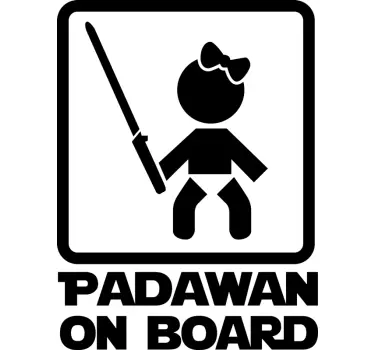 Padawan fată copil în autocolant auto - TenStickers