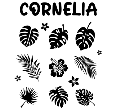 Autocolant pentru fereastră flori și plante tropicale - TenStickers