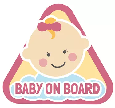Bebeluș la bord autocolant de desene animate pentru fete - TenStickers