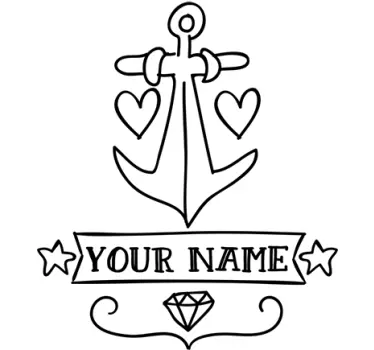 Ancoră cu denumire personalizabilă pentru nautical - TenStickers