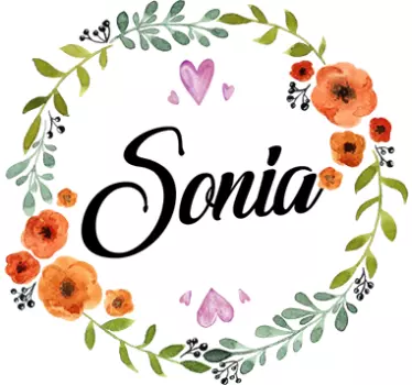 Floral personalizat numele autocolant - TenStickers