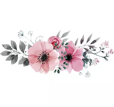 Frumoasa autocolant roz de perete floral - TenStickers