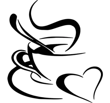 Dragoste autocolant de perete de cafea - TenStickers