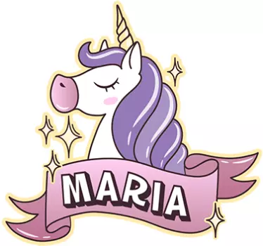 Copii personalizați numesc sticker de perete unicorn - TenStickers