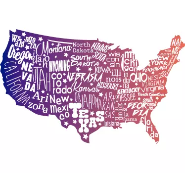 Usa harta laptop sticker - TenStickers
