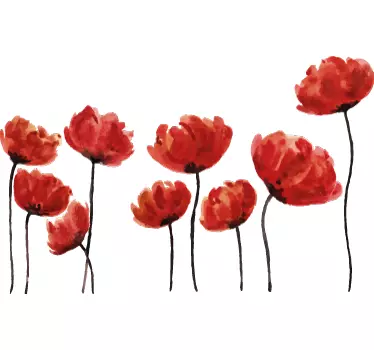 Maci floare decal perete - TenStickers