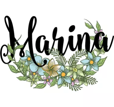 Autocolant floral ușă din sticlă - TenStickers