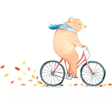 Urs în arta de ilustrare de toamnă artă - TenStickers