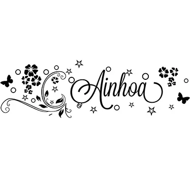 Autocolant cu nume de flori personalizabil - TenStickers