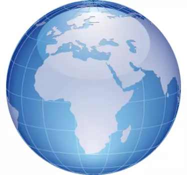 Harta mondială autocolant europa și africa - TenStickers