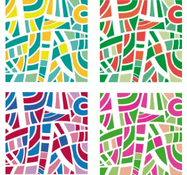 Plăci multicolore autocolant abstract - TenStickers