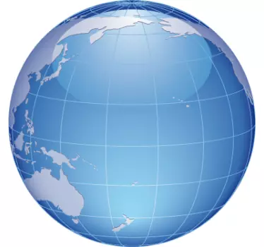 Harta mondială autocolant pacific ocean - TenStickers