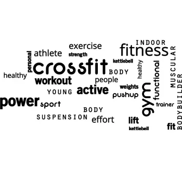Crossfit gym cuvinte text decal - TenStickers