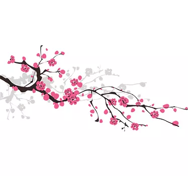 Autocolant de perete de ramură de primăvară sakura - TenStickers