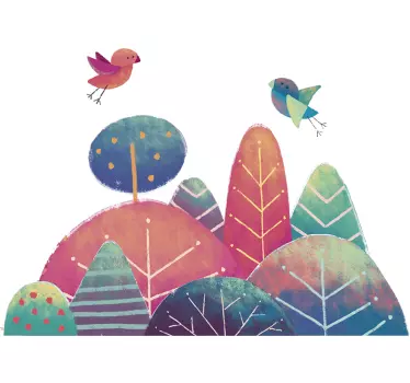 Pasăre peisaj perete decal - TenStickers
