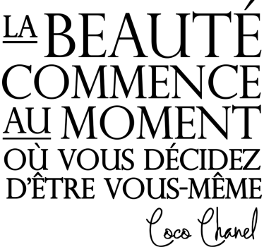Coco chanel frumusete citat decal perete - TenStickers