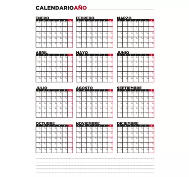 Calendar tablă autocolant pentru a scrie pe decal - TenStickers