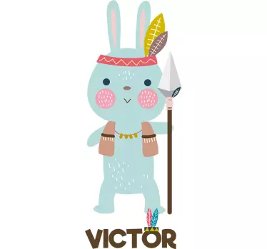 Indian sticker personalizat de iepure - TenStickers