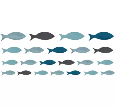 Siluete de pește de mare decal perete de pește - TenStickers