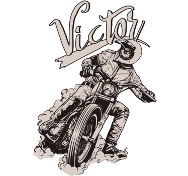 Motocicleta autocolant cu numele personalizat - TenStickers