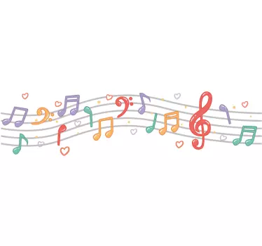 Note muzicale de perete autocolant - TenStickers