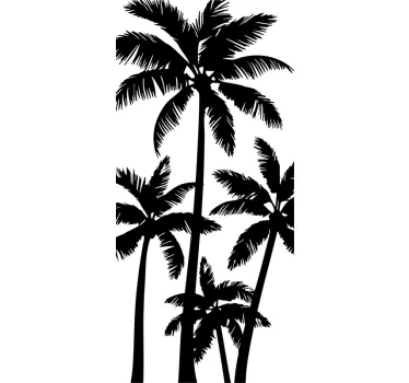 Palmtrees duș desen acasă autocolant - TenStickers