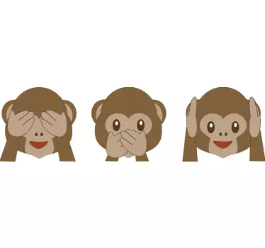 Maimuță emojis autocolant de perete - TenStickers
