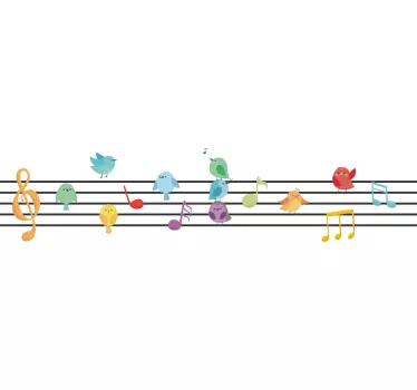 Pagina de muzică cu autocolant de perete pentru note - TenStickers