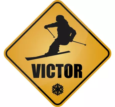 Schi cu nume de autocolant personalizabil - TenStickers