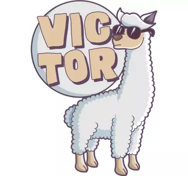 Sticker personalizabil pentru nume llama - TenStickers