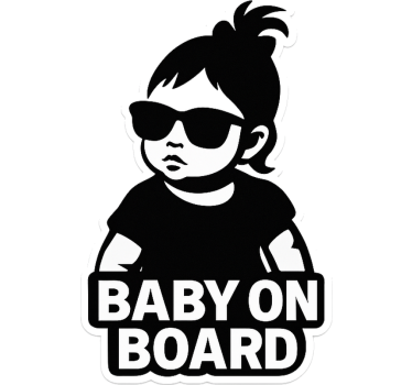 Autocolant personalizabil fetiță amuzantă la bord - TenStickers