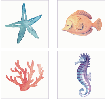 Animalele marine transfer de țiglă - TenStickers