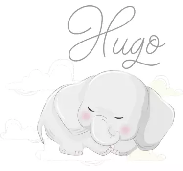Elefant dormind pe nori numiți ilustrare autocolant - TenStickers