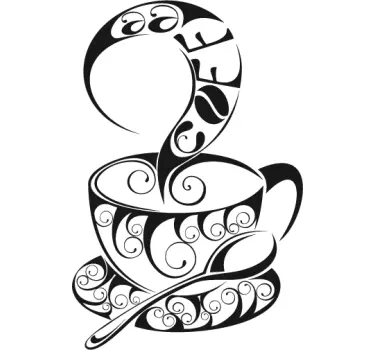 Ceasca de autocolant pentru pereti de cafea - TenStickers