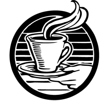 Logo-ul cupa de cafea ilustrare autocolant de perete - TenStickers