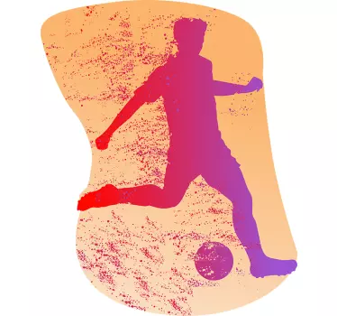 Autocolant de fotbal siluetă dinamică de lovitură - TenStickers