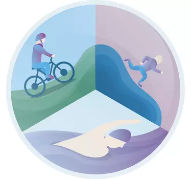 Triatlon sport decolteu de perete olimpic - TenStickers