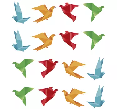 Animale origami decal pasare - TenStickers