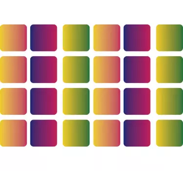Geometrice curcubee pătrate vinil pătrat decal - TenStickers