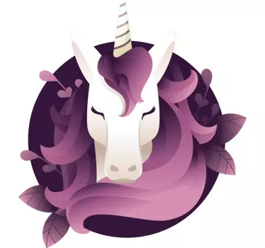 Portret unicorn dormitor copii decal - TenStickers