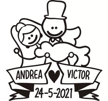 Desenează prietenii cu denumire de vinilă nunta - TenStickers