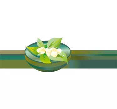 Autocolant de baie cu flori zen - TenStickers